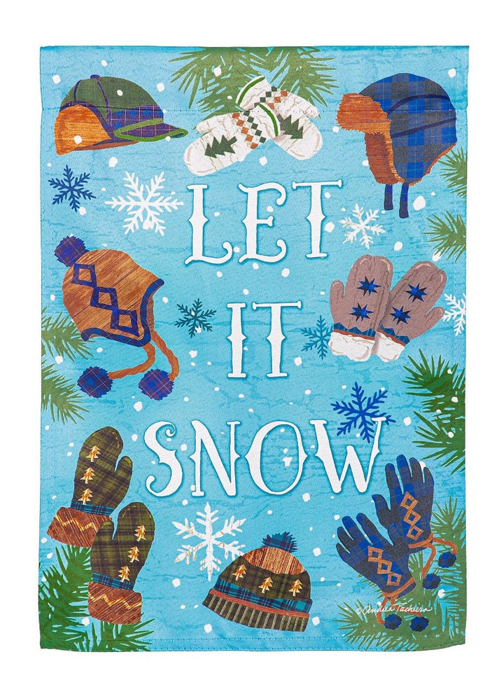 Let It Snow Winter Garden Flag 2 Sided heartlandflags