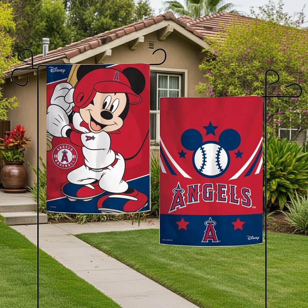 Los Angeles Angels Garden Flag 2 Sided Mickey Mouse Disney heartlandflags