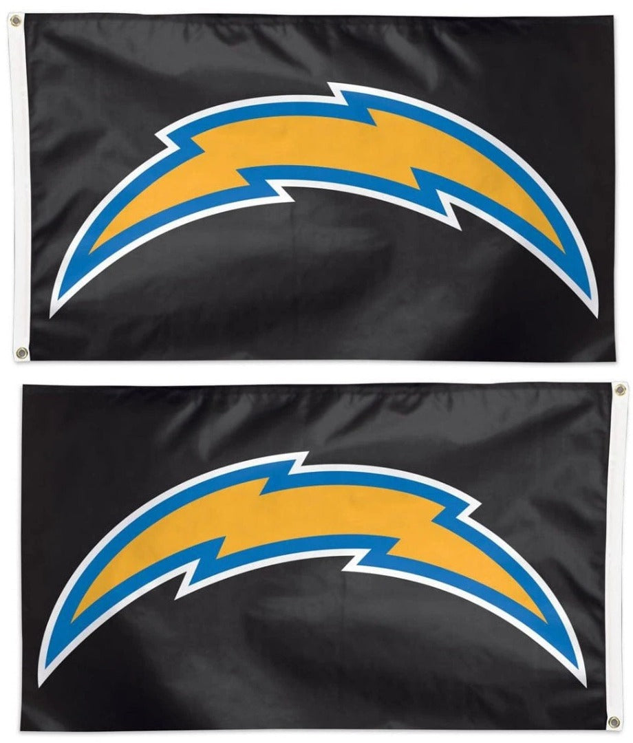 Los Angeles Chargers Flag 3x5 Bolt on Black heartlandflags