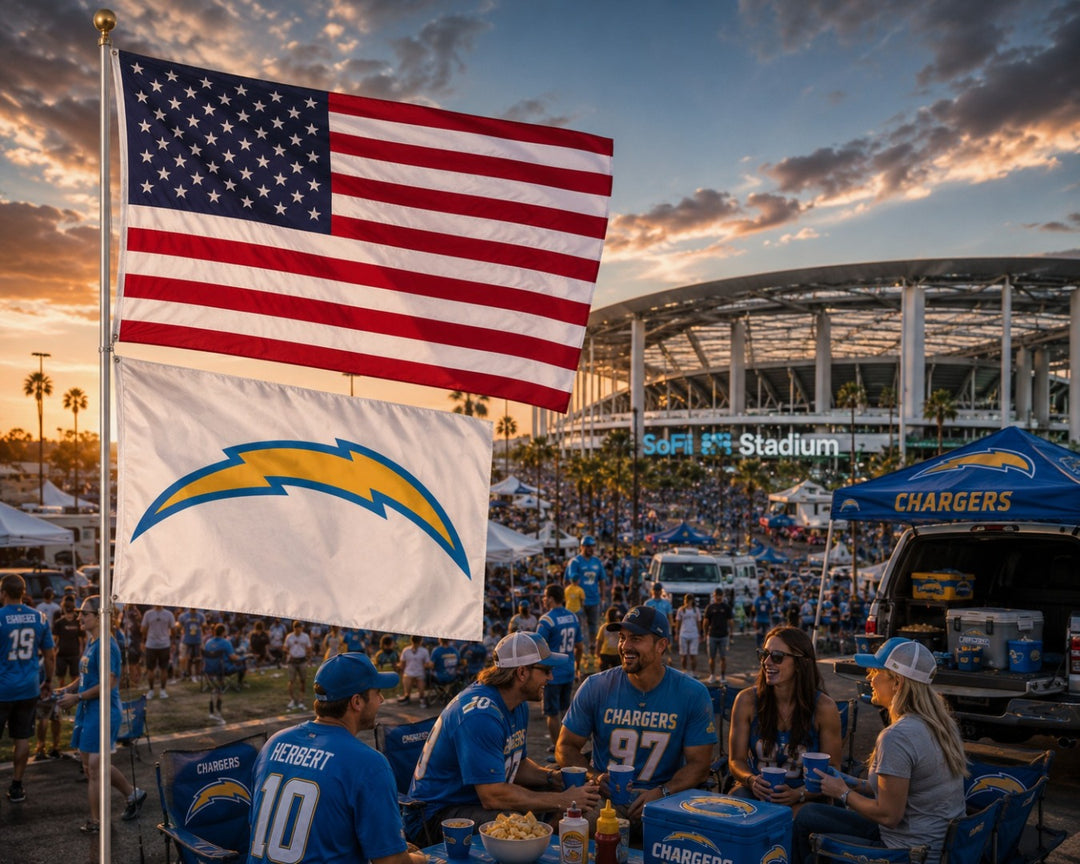 Los Angeles Chargers Flag 3x5 Logo White heartlandflags