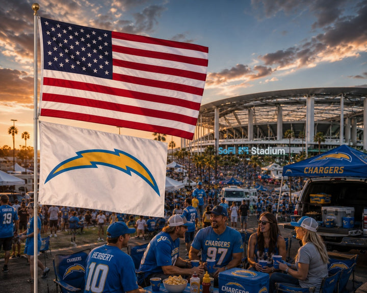 Los Angeles Chargers Flag 3x5 Logo White heartlandflags