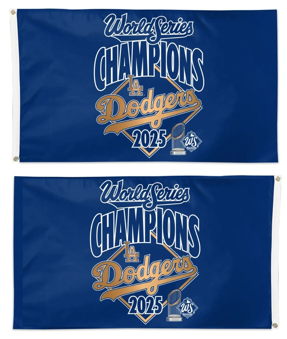Los Angeles Dodgers 2025 World Series Champions 2 Sided 3x5 Flag heartlandflags
