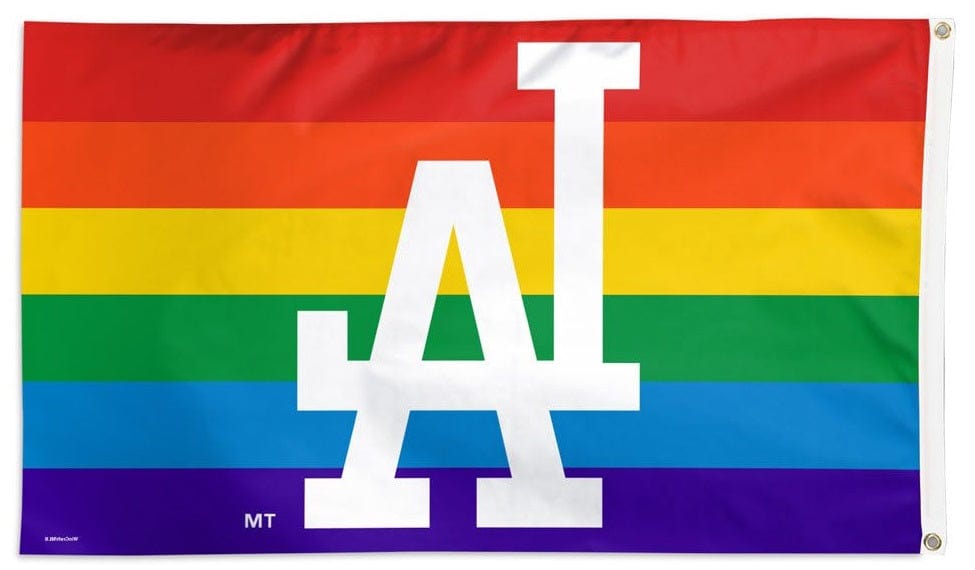 Los Angeles Dodgers Flag 3x5 Pride Rainbow heartlandflags