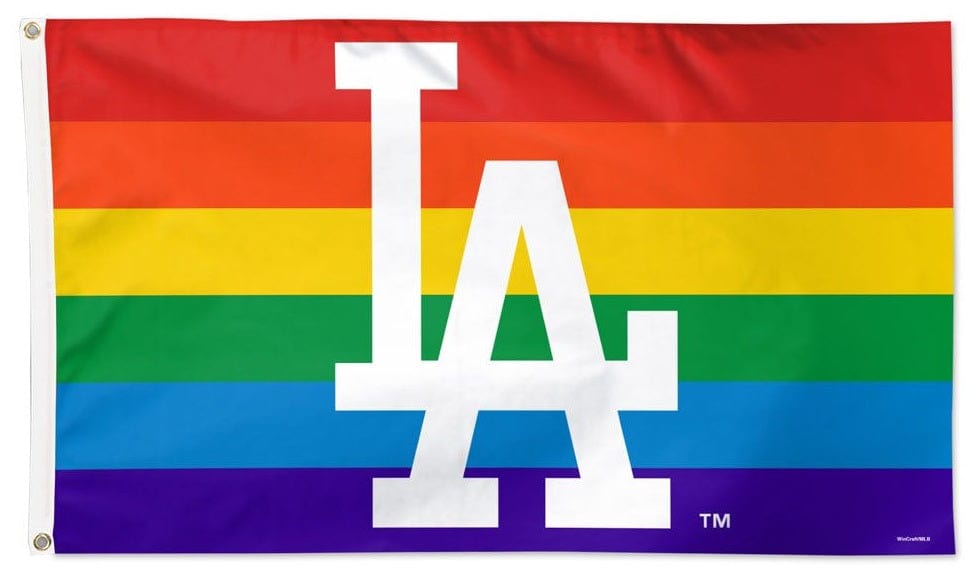 Los Angeles Dodgers Flag 3x5 Pride Rainbow heartlandflags