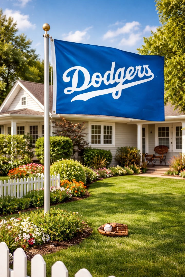Los Angeles Dodgers Flag 3x5 Wordmark 2 Sided heartlandflags