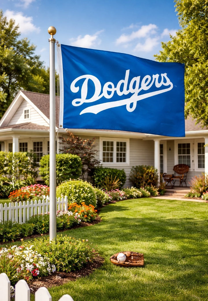 Los Angeles Dodgers Flag 3x5 Wordmark Logo heartlandflags