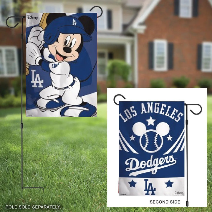 Los Angeles Dodgers Garden Flag 2 Sided Mickey Mouse heartlandflags