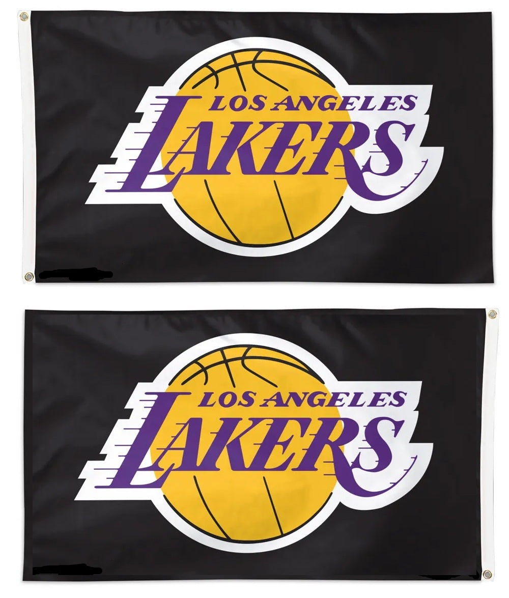 Los Angeles Lakers 2 Sided Black 3x5 Flag heartlandflags