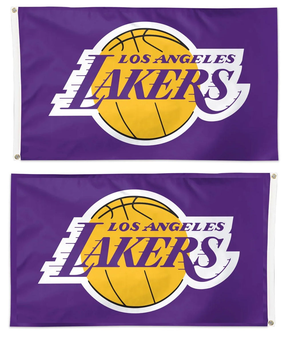 Los Angeles Lakers 2 Sided Purple 3x5 Flag heartlandflags