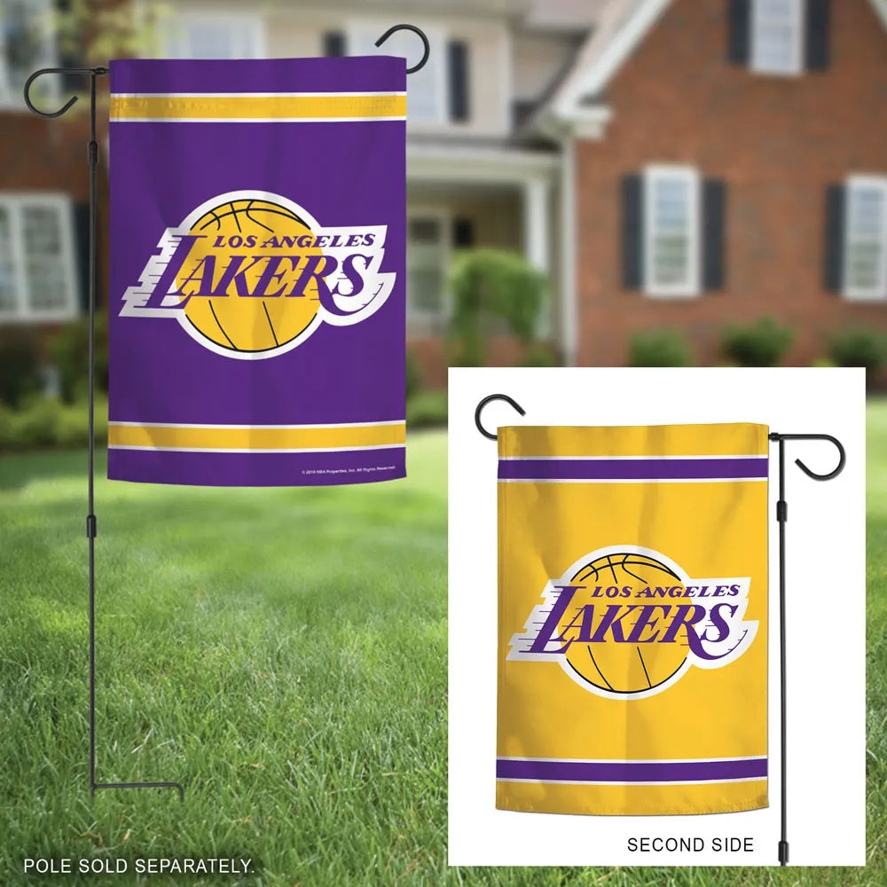Los Angeles Lakers 2 Sided Purple Yellow Garden Flag heartlandflags