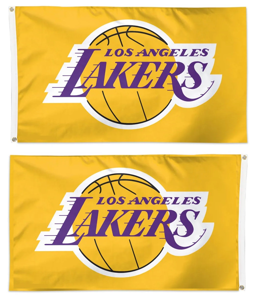 Los Angeles Lakers 2 Sided Yellow 3x5 Flag heartlandflags