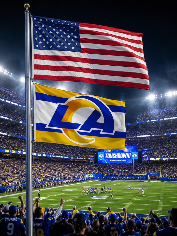 Los Angeles Rams Flag 3x5 Logo Stripe heartlandflags