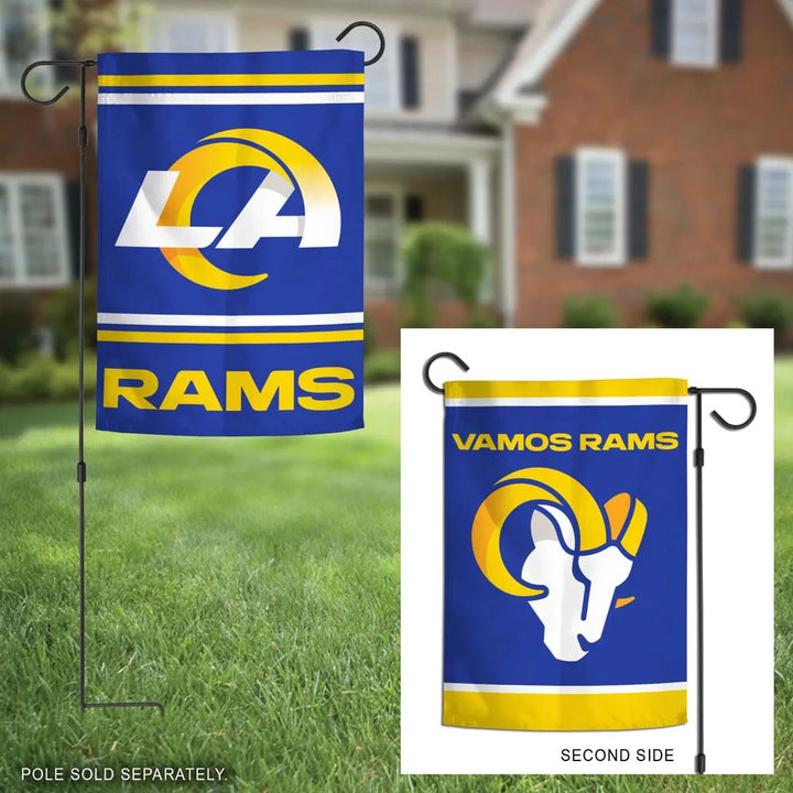 Los Angeles Rams Garden Flag 2 Sided Vamos Rams heartlandflags