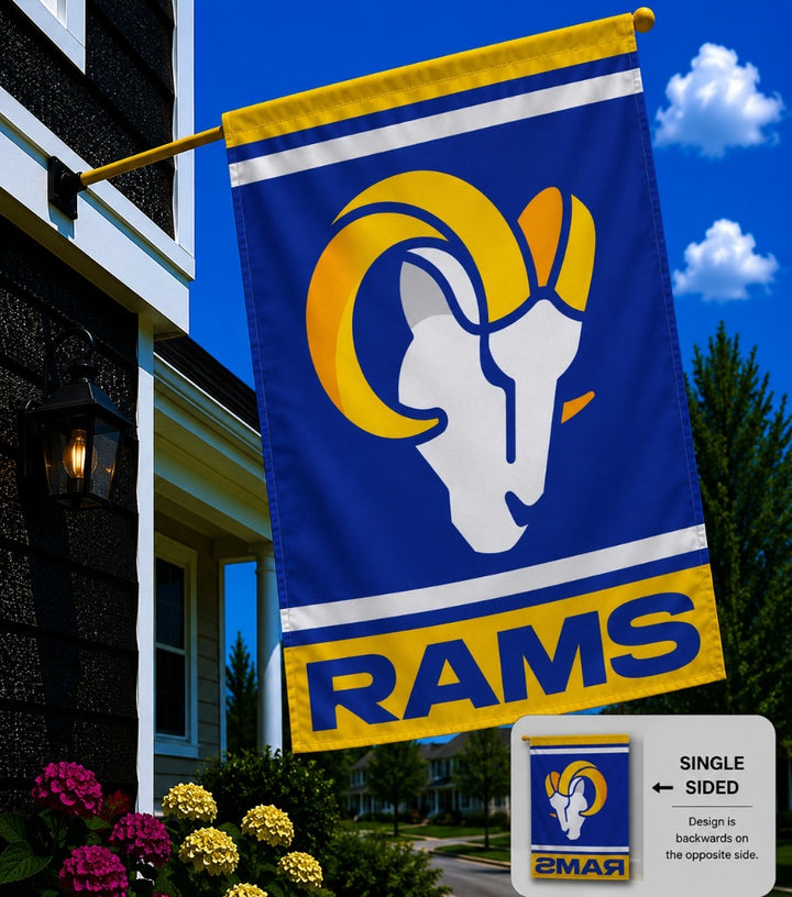 Los Angeles Rams Mega Flag Vertical House Banner heartlandflags
