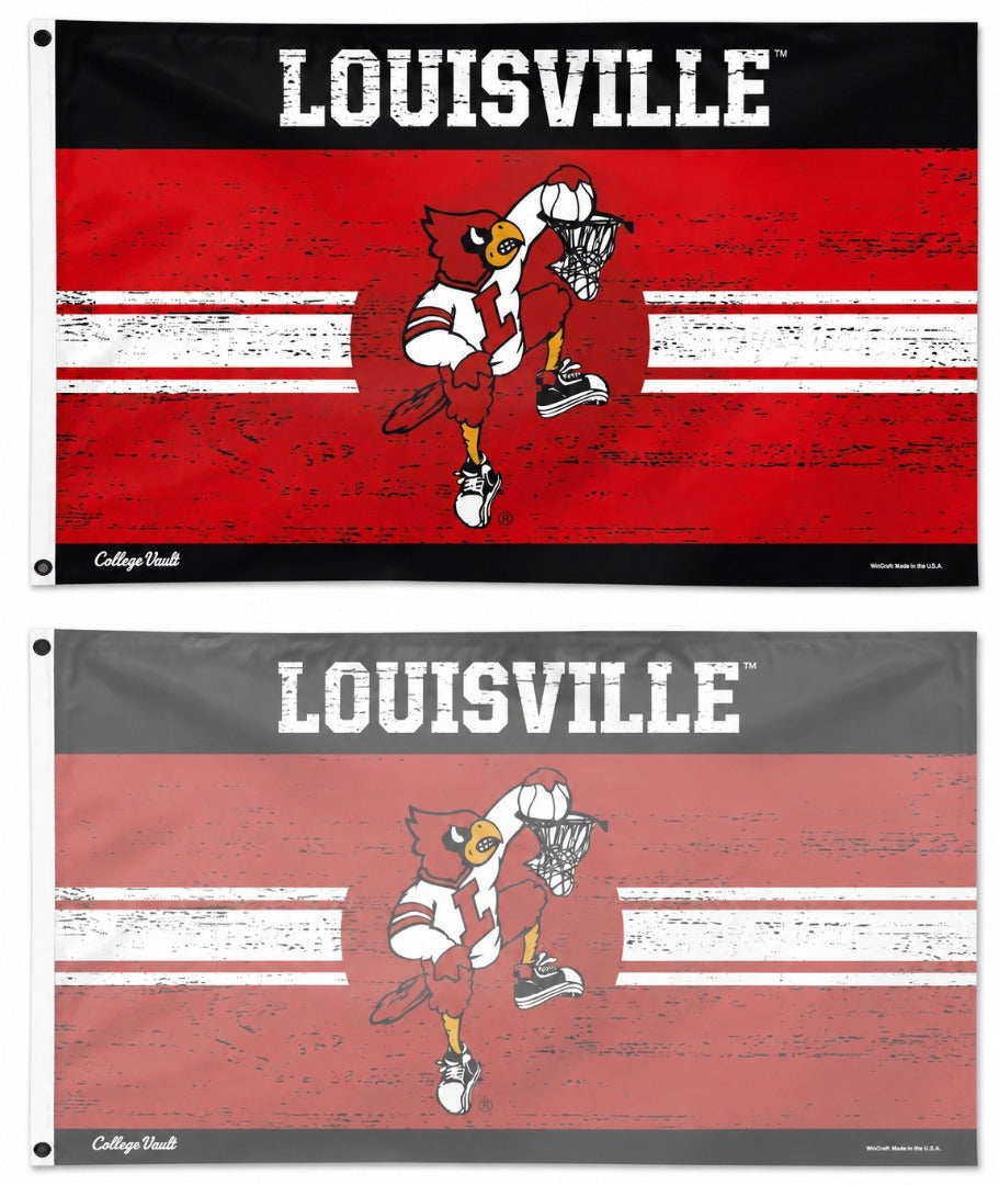 Louisville Cardinals Basketball Retro 3x5 Flag heartlandflags