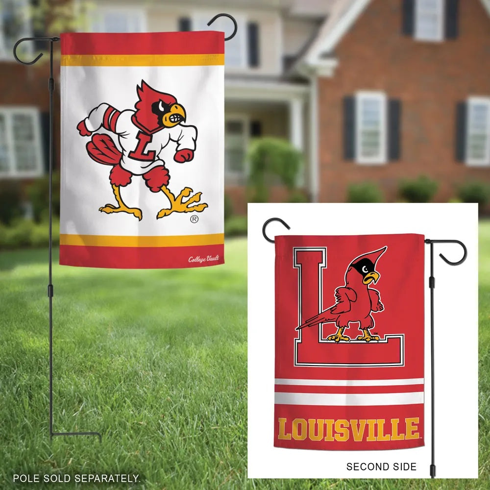 Louisville Garden Flag 2 Sided Cardinals Vault Logo heartlandflags