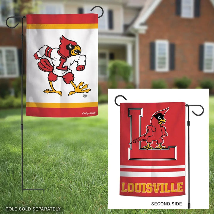 Louisville Garden Flag 2 Sided Cardinals Vault Logo heartlandflags