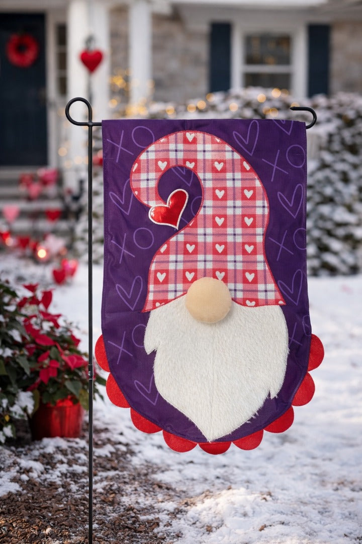 Love Gnome 2 Sided Garden Flag heartlandflags