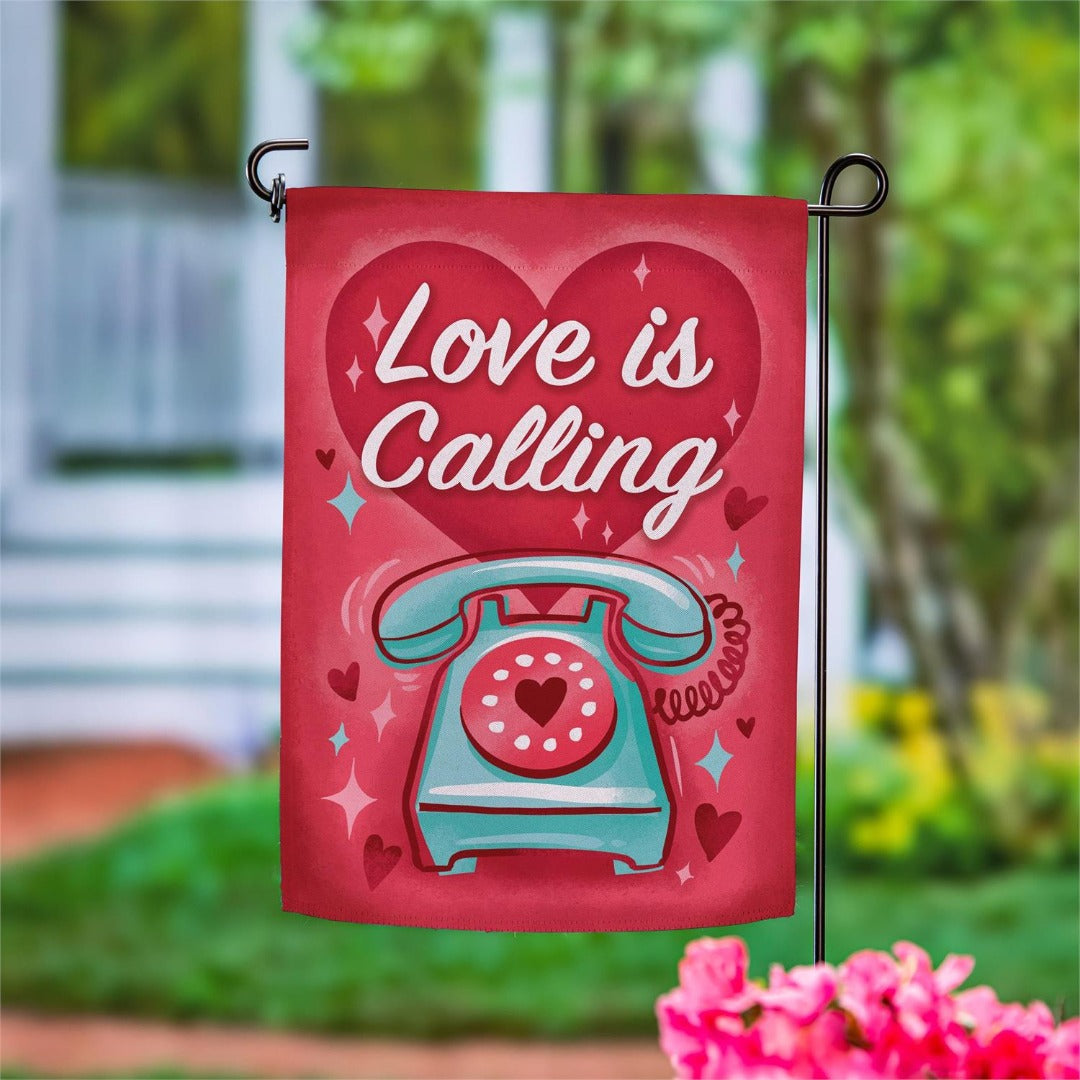 Love Is Calling 2 Sided Garden Flag