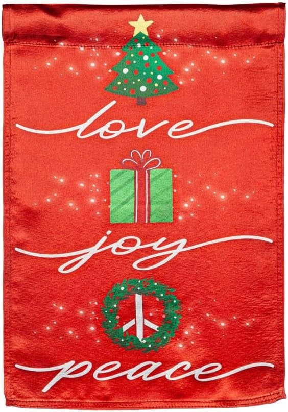 Love Joy Peace Christmas Garden Flag 2 Sided heartlandflags