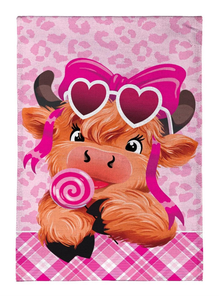 Lovely Laverne The Highland Cow 2 Sided Garden Flag heartlandflags