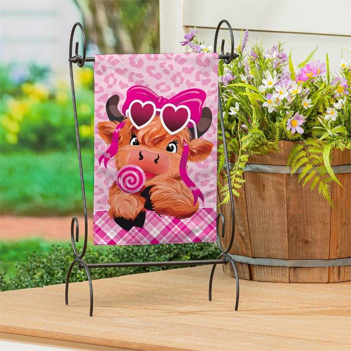 Lovely Laverne The Highland Cow 2 Sided Garden Flag heartlandflags