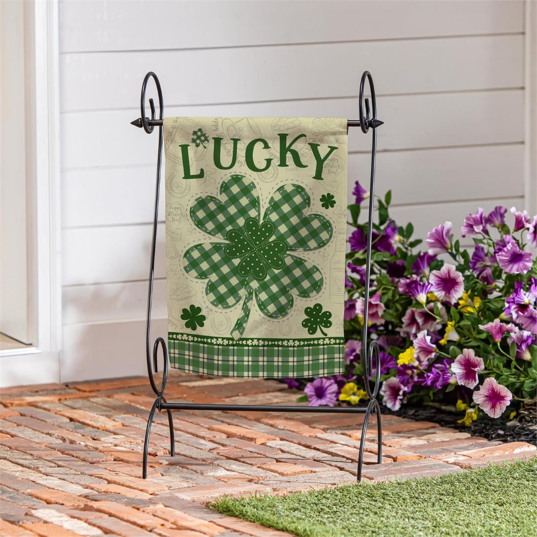 Lucky Clover 2 Sided Garden Flag heartlandflags