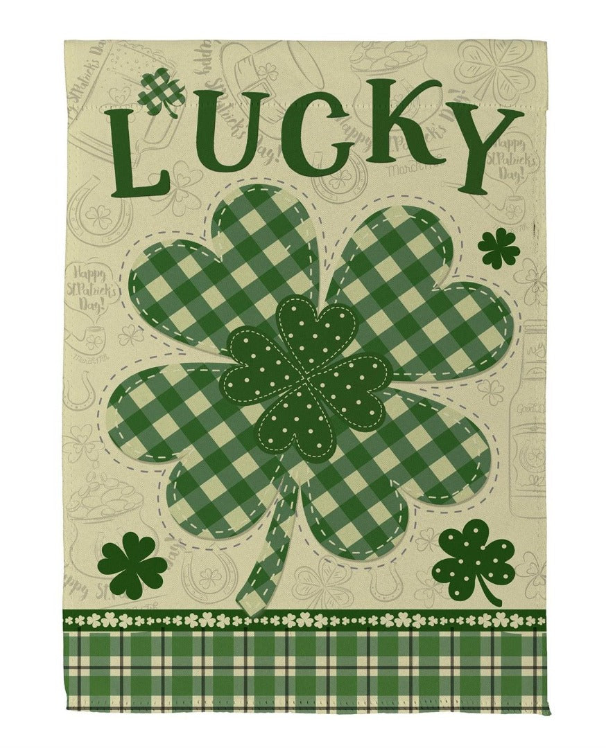 Lucky Clover 2 Sided St Patricks Banner heartlandflags
