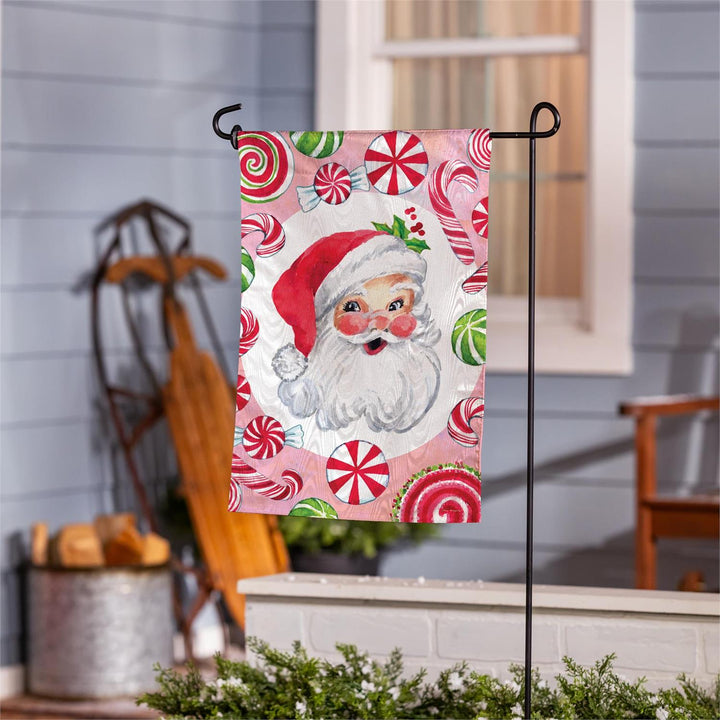 Jolly Sweet Santa 2 Sided Flag Garden
