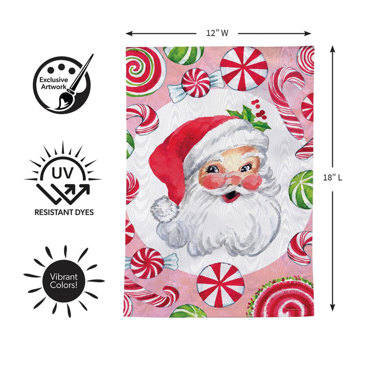 Jolly Sweet Santa 2 Sided Flag Garden