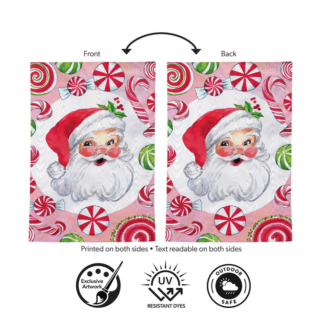 Jolly Sweet Santa 2 Sided Flag Garden