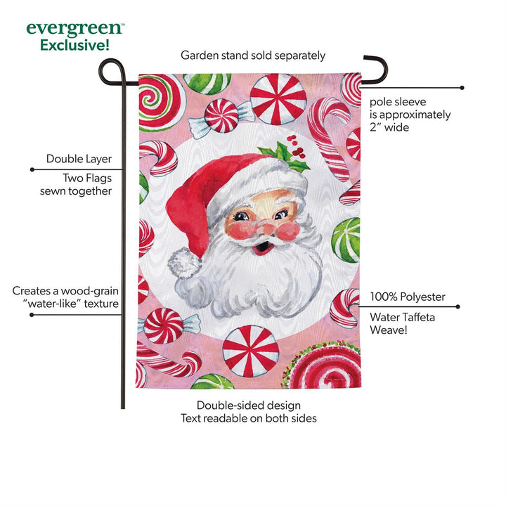 Jolly Sweet Santa 2 Sided Flag Garden