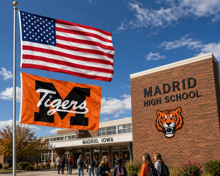 Madrid Tigers 2 Sided Orange 3x5 Flag heartlandflags