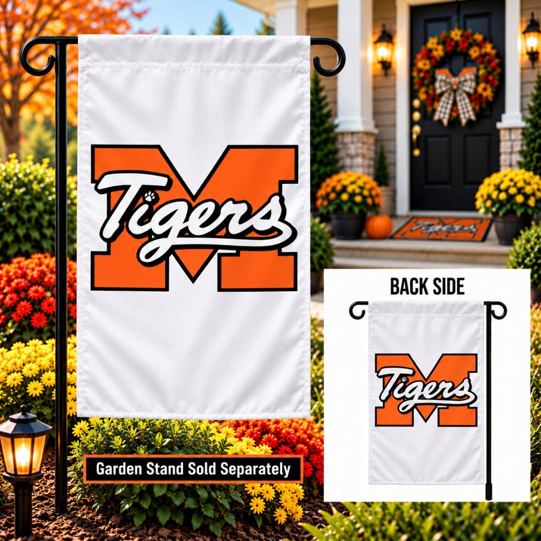 Madrid Tigers 2 Sided White Garden Flag