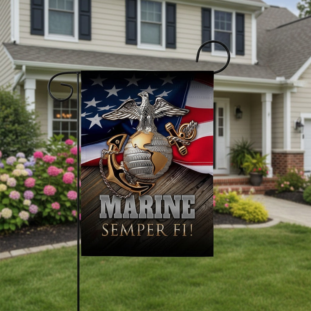 Marine Semper FI Garden Flag 2 Sided Emblem heartlandflags