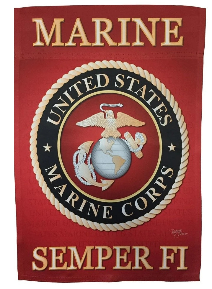 Marines Semper Fi Flag 2 Sided Vertical House Banner heartlandflags