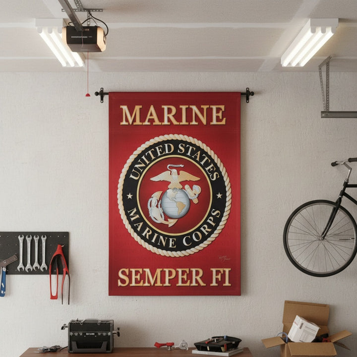 Marines Semper Fi Flag 2 Sided Vertical House Banner heartlandflags