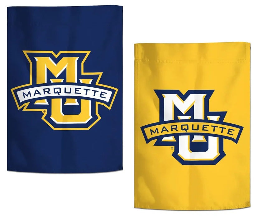 Marquette University 2 Sided Garden Flag Blue/Yellow heartlandflags