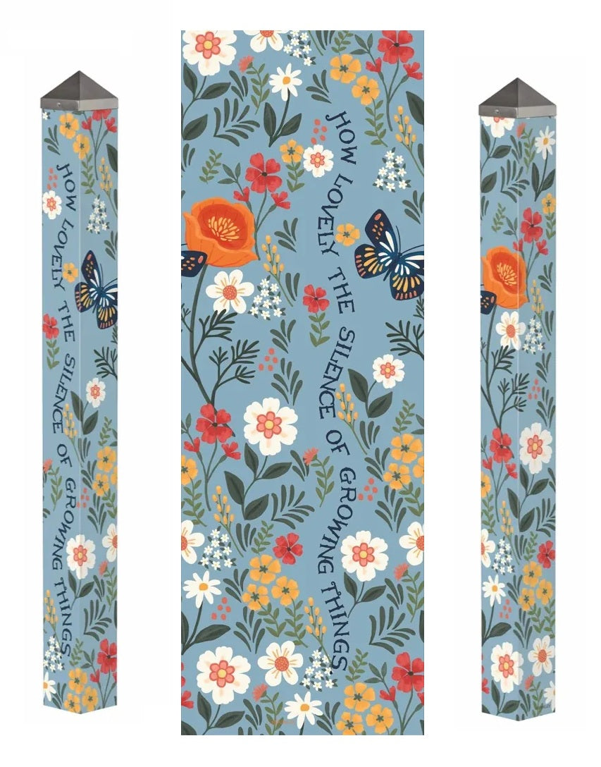Meadow Flora Blue Art Pole 60 Inches Tall Garden Post