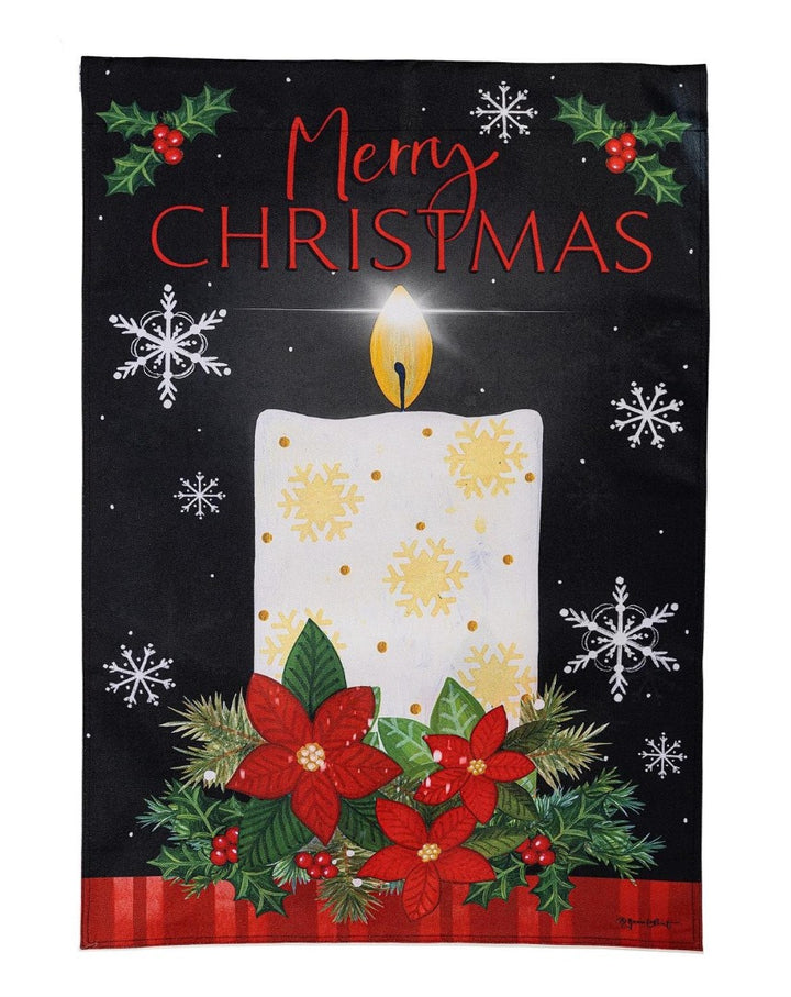Merry Christmas Candle 2 Sided Banner heartlandflags