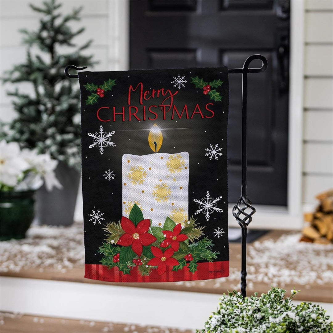 Merry Christmas Candle 2 Sided Garden Flag heartlandflags