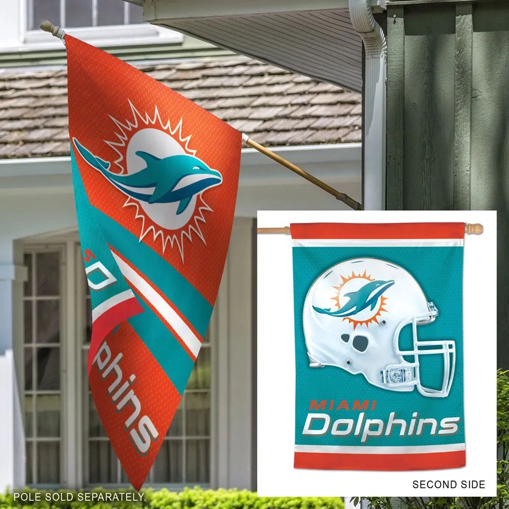 Miami Dolphins 2 Sided Banner Double Logo heartlandflags
