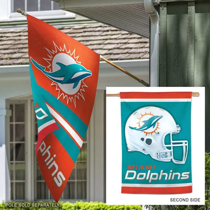 Miami Dolphins 2 Sided Banner Double Logo heartlandflags