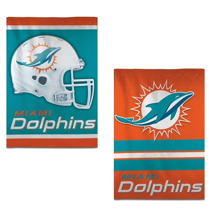 Miami Dolphins 2 Sided Banner Double Logo heartlandflags