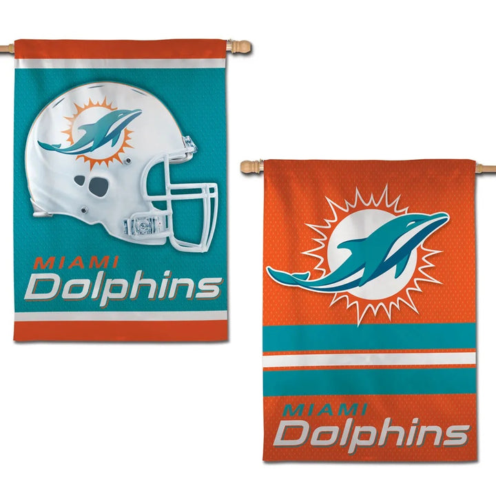 Miami Dolphins 2 Sided Banner Double Logo heartlandflags