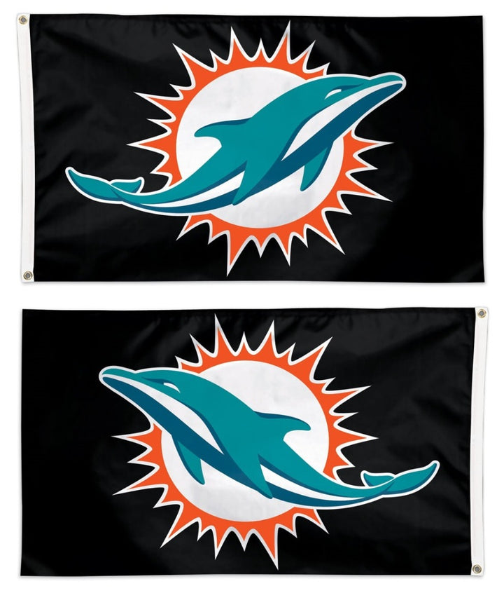 Miami Dolphins Flag 3x5 Black heartlandflags