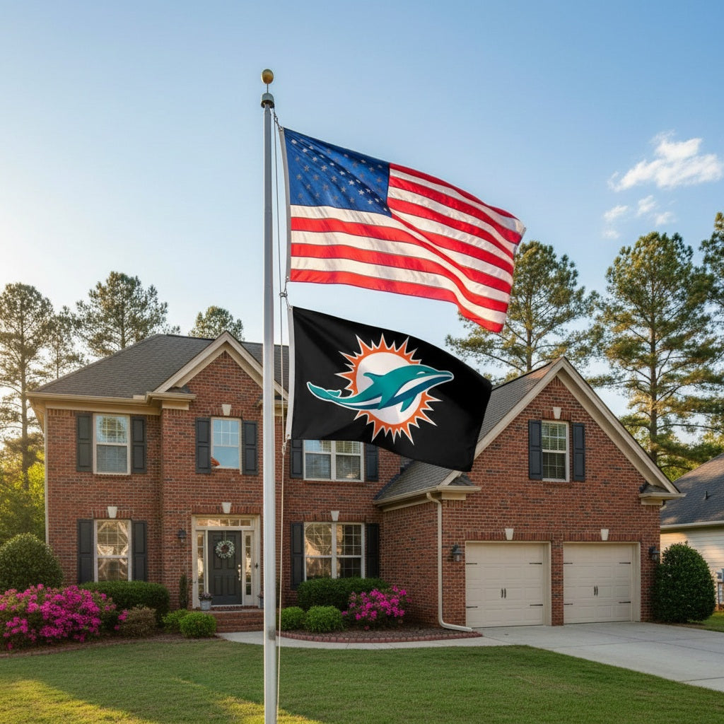 Miami Dolphins Flag 3x5 Black heartlandflags