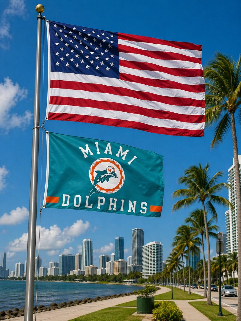 Miami Dolphins Flag 3x5 Classic Logo heartlandflags