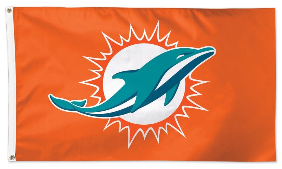 Miami Dolphins Flag 3x5 Orange Logo heartlandflags