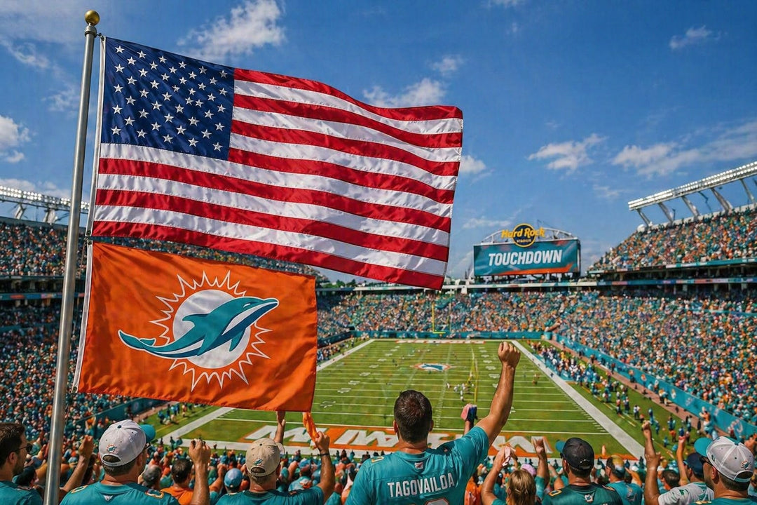 Miami Dolphins Flag 3x5 Orange Logo heartlandflags
